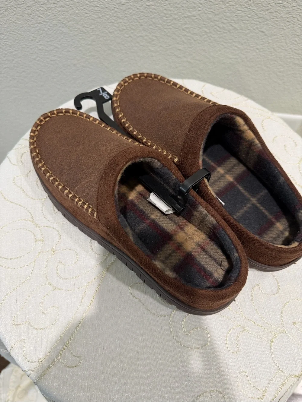 George Brown Suede-Style Moccasin Slippers